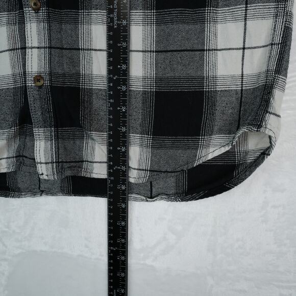 Old Navy Shirt Mens XL Black Gray Plaid Flannel Double Brushed Casual Cozy Fall - Picture 6 of 6